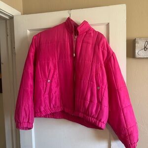 Sostanza Vintage Silk Pink Bomber Jacket, Size M